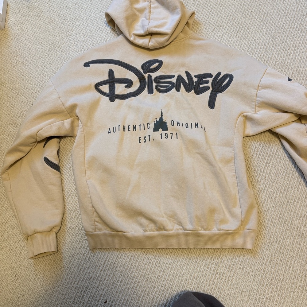 Disney Beige Hoodie with Black Print